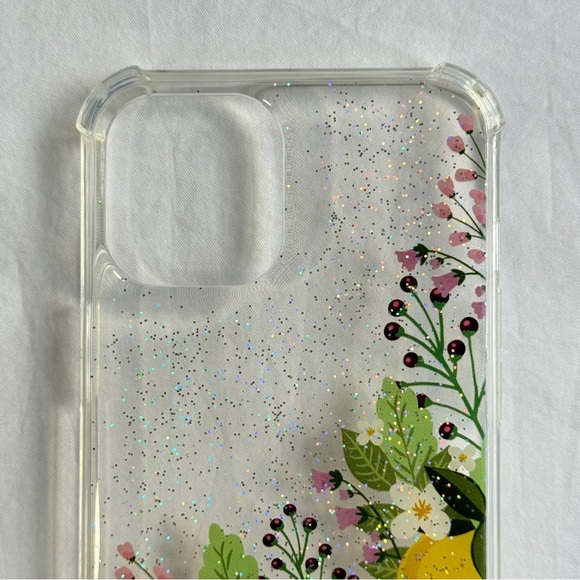 Clear Glitter Floral Phone Case For IPhone 12 Pro Max - Picture 5 of 10